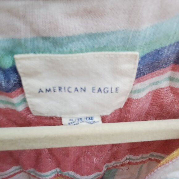 American Eagle striped summer button-up top - Picture 4 of 7